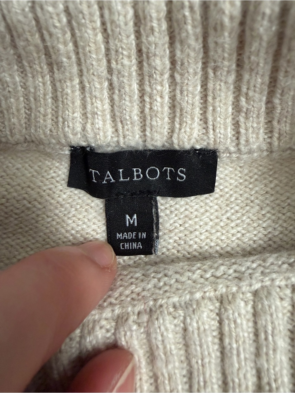 Talbots Fox Fair Isle Mock Neck Sweater Medium Button Shoulder Cottagecore Fall - Picture 2 of 10